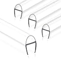 Frameless Shower Door Seal Strip 4 Pack x 39 Inch U for 3/8" Thick Glass Shower Door Side Seal Strip Bottom Seal Door Sweep Ultra Clear Polycarbonate, Stop Showers Leaks Create A Water Barrier