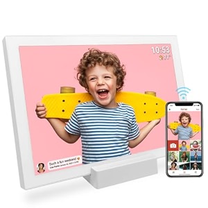 frameo 101 inch wifi digital photo frame with 5000mah battery1280x800 hd ips lcd touch screenauto-rotate portrait and landscape32gb storageshare moments instantly via frameo app from anywhere