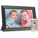 Frameo 10.1 Inch WiFi Digital Photo Frame Built-in 32GB Memory, HD 1280x800 IPS Touchscreen Digital Picture Frame for Sharing Photos and Videos, with Multilingual Support, Auto Rotate, Wall Mountable