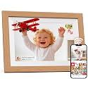 Frameo WiFi Digital Photo Frame 10.1 Inch Natural Wood - 1280x800 HD IPS Touch Screen Picture Frame Electronic, 32GB Memory, Auto Rotate, Digital PictureFrame for Sharing Photos and Videos