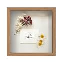 FrameWorks 11” x 11” Golden Oak Wooden Shadow Box Frame – Display Case with Soft Felt Back, Memory Box with Tempered Glass, Display Box with Elegant White Ball Push Pins, Wooden Flower Box