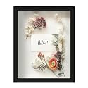 FrameWorks 11” x 14” Black Wooden Shadow Box Frame – Display Case with Soft Felt Back, Memory Box with Tempered Glass, Display Box with Elegant White Ball Push Pins, Wooden Flower Box