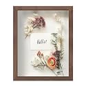 FrameWorks 11” x 14” Dark Oak Wooden Shadow Box Frame – Display Case with Soft Felt Back, Memory Box with Tempered Glass, Display Box with Elegant White Ball Push Pins, Wooden Flower Box