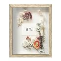 FrameWorks 11x14 Driftwood Wooden Shadow Box Frame – Soft Felt Back, Tempered Glass, and Included Elegant White Ball Push Pins
