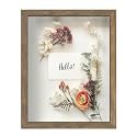 FrameWorks 11x14 Driftwood Wooden Shadow Box Frame – Soft Felt Back, Tempered Glass, and Included Elegant White Ball Push Pins