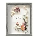 FrameWorks 11x14 Driftwood Wooden Shadow Box Frame – Soft Felt Back, Tempered Glass, and Included Elegant White Ball Push Pins