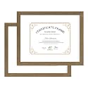 FrameWorks 11x14 mat to 8.5x11 Classic Wooden Document Frames Tempered Glass/Dark Oak / 2-Pack