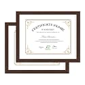 FrameWorks 11x14 mat to 8.5x11 Classic Wooden Document Frames Tempered Glass/Mahogany / 2-Pack