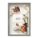 FrameWorks 12" x 18" Grey Wooden Shadow Box Frame – Soft Felt Back, Tempered Glass, and Included Elegant White Ball Push Pins