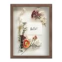 FrameWorks 12” x 16” Dark Oak Wooden Shadow Box Frame – Display Case with Soft Felt Back, Memory Box with Tempered Glass, Display Box with Elegant White Ball Push Pins, Wooden Flower Box