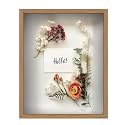 FrameWorks 16" x 20" Original Golden Oak Wooden Shadow Box Frame – Soft Felt Back, Tempered Glass, and Included Elegant White Ball Push Pins