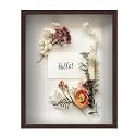 FrameWorks 16" x 20" Original Mahogany Wooden Shadow Box Frame – Soft Felt Back, Tempered Glass, and Included Elegant White Ball Push Pins