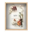 FrameWorks 16" x 20" Original Natural Oak Wooden Shadow Box Frame – Soft Felt Back, Tempered Glass, and Included Elegant White Ball Push Pins