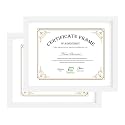 FrameWorks - 2-Pack - 11"x14" Matted to 8.5"x11" Classic Wooden Document and Diploma Frames with Tempered Glass - White