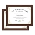 FrameWorks 8.5x11 Classic Wooden Document Frames Tempered Glass/Mahogany / 2-Pack