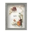 FrameWorks 8.5x11 Driftwood Wooden Shadow Box Frame – Soft Felt Back, Tempered Glass, and Included Elegant White Ball Push Pins