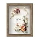 FrameWorks 8.5x11 Driftwood Wooden Shadow Box Frame – Soft Felt Back, Tempered Glass, and Included Elegant White Ball Push Pins