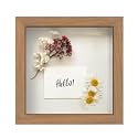 FrameWorks 8” x 8” Golden Oak Wooden Shadow Box Frame – Display Case with Soft Felt Back, Memory Box with Tempered Glass, Display Box with Elegant White Ball Push Pins, Wooden Flower Box