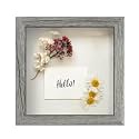 FrameWorks 8x8 Driftwood Wooden Shadow Box Frame – Soft Felt Back, Tempered Glass, and Included Elegant White Ball Push Pins