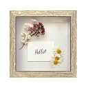 FrameWorks 8x8 Driftwood Wooden Shadow Box Frame – Soft Felt Back, Tempered Glass, and Included Elegant White Ball Push Pins