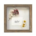FrameWorks 8x8 Driftwood Wooden Shadow Box Frame – Soft Felt Back, Tempered Glass, and Included Elegant White Ball Push Pins