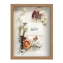 FrameWorks Golden Oak Wooden Shadow Box Frame - 12' x 16' Display Case with Soft Felt Back, Tempered Glass, White Ball Push Pins