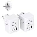 France Power Adapter, Portugal Adapter Plug, Germany Plug Adapter, Type E F European Travel Plug Adapter with 3 Outlets 3 USB Charging Ports(2 USB C), Travel Essentials to Most Europe EU