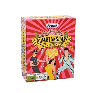 frank dumbtakshari fun family party game  blend of dumb charades and antakshari  acting singing amp guessing  travel-friendly  easy to play  game for adults teens amp friends