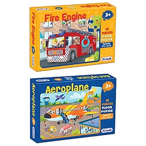 frank aeroplane floor puzzle 15 pieces  fun amp educational toy for kids 3 year old  enhances imagination coordination and patience - for focus and memory - 15202