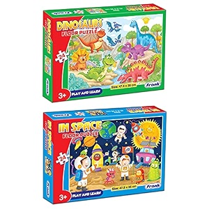 frank dinosaur world giant floor jigsaw puzzle 24 cardboard pieces for preschool kids - fun amp challenging brain booster games - for focus and memory  age 3 years old amp above - 15307