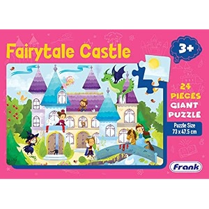frank giant floor jigsaw puzzles for preschool kids with a set of 24 giant cardboard pieces - fairytale castle themed - fun amp challenging brain booster games - non-toxic - age 3 years old amp above