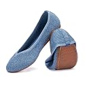 Frank Mully Women's Ballet Flats Round Toe Walking Flats Slip On Work Shoes Knitted Flats Shoes for Woman Soft Lightweight