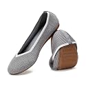 Frank Mully Women's Ballet Flats Round Toe Walking Flats Slip On Work Shoes Knitted Flats Shoes for Woman Soft Lightweight