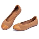 Frank Mully Women's Ballet Flats Round Toe Walking Flats Slip On Work Shoes Knitted Flats Shoes for Woman Soft Lightweight