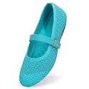 Frank Mully Women's Mary Jane Flats Comfortable Dressy Ballet Flats Casual Round Toe Slip On Washable Knitted Fabric Office Work Woman Shoes