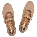 Frank Mully Women's Mary Jane Flats Comfortable Dressy Ballet Flats Casual Round Toe Slip On Washable Knitted Fabric Office Work Woman Shoes