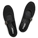 Frank Mully Women's Mary Jane Flats Comfortable Dressy Ballet Flats Casual Round Toe Slip On Washable Knitted Fabric Office Work Woman Shoes