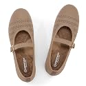 Frank Mully Women's Mary Jane Flats Comfortable Dressy Ballet Flats Casual Round Toe Slip On Washable Knitted Fabric Office Work Woman Shoes
