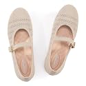 Frank Mully Women's Mary Jane Flats Comfortable Dressy Ballet Flats Casual Round Toe Slip On Washable Knitted Fabric Office Work Woman Shoes