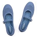 Frank Mully Women's Mary Jane Flats Comfortable Dressy Ballet Flats Casual Round Toe Slip On Washable Knitted Fabric Office Work Woman Shoes