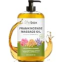 Frankincense Massage Oil – 100% Pure &amp; Natural - Massage Therapy Oil for Soreness &amp; Stiffness – Stretch Marks and Scars Body Oil Infused with Frankincense Essential Oil and Geranium Oil – 8 FL OZ