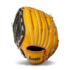 franklin sports baseball and softball glove - field master - baseball and softball mitt  1434 - basket web tan