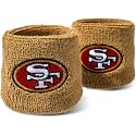 NFL San Francisco 49ers Franklin Sports San Fracisco 49ers Embroidered Wristbandsnfl Embroidered Wristbands, Gold, One Size Fits Most (Pack of 6)
