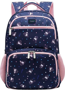 Frantic Polyester Kids School Bag 4Zipper Blue