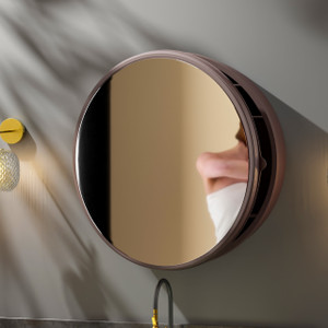 Frap Round Bathroom Mirror with Storage Cabinet