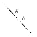 Stainless Steel 's Straight 3Ft Chromed Weight Lifting Rod With 2 Locks For Exercise, Fitness&Home Gym (19 Mm Thick)