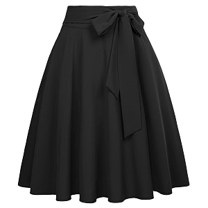 fraulein women39s flared pleated maxi skirt high waist a-line with pockets and belt accessories small-plus size