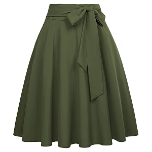 fraulein women39s flared pleated maxi skirt high waist a-line with pockets and belt accessories small-plus size