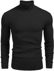 freaks men self design high neck black sweater