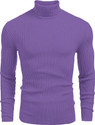 FREAKS Self Design High Neck Casual Men Purple Sweater